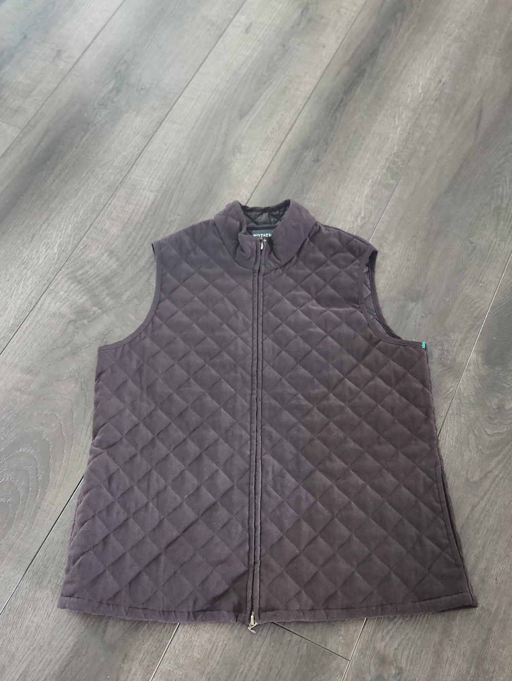 Notations Quilted lightweight vest Brown Large